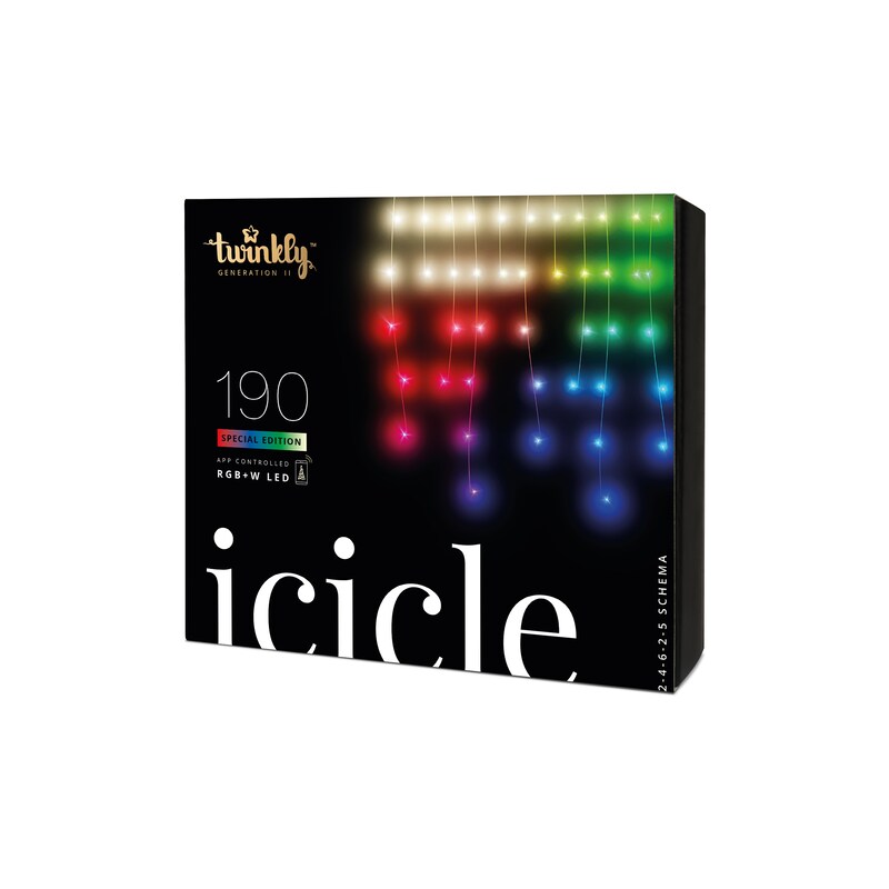 twinkly Smarte Lichterkette ICICLE mit 190 LED RGBW, 5m, WiFi, IP 44