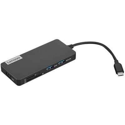 DREI günstig Kaufen-Lenovo USB-C 7 in 1 Hub (4X90V55523). Lenovo USB-C 7 in 1 Hub (4X90V55523) <![CDATA[• Verbinden Sie es einfach über HDMI mit einem externen 4K-Display • drei USB-A-Geräten, zwei SD-/TF-Kartenleser • und einem „Pass-through“-USB-C-Ladegerät 