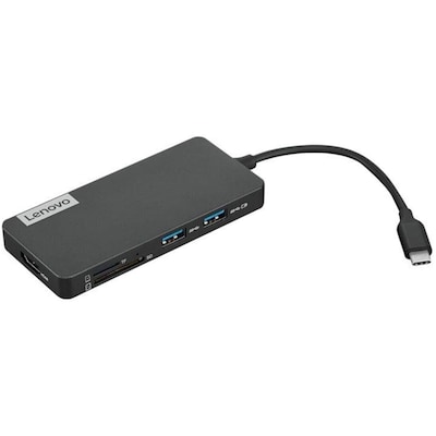 Lade USB günstig Kaufen-Lenovo USB-C 7 in 1 Hub (4X90V55523). Lenovo USB-C 7 in 1 Hub (4X90V55523) <![CDATA[• Verbinden Sie es einfach über HDMI mit einem externen 4K-Display • drei USB-A-Geräten, zwei SD-/TF-Kartenleser • und einem „Pass-through“-USB-C-Ladegerät 