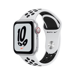 Apple Watch SE Nike LTE 40mm Aluminium Silber Sportarmband Platinum Schwarz
