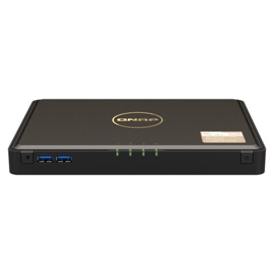 USB C  günstig Kaufen-QNAP TBS-464-8G SSD NASbook 4-Bay. QNAP TBS-464-8G SSD NASbook 4-Bay <![CDATA[• Intel Celeron Prozessor • 8GB DDR4 RAM • 4x • 2x 2,5Gbit LAN - 2x USB 3.0 • Bauform: Desktop]]>. 