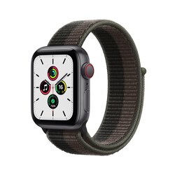 Apple Watch SE LTE 40mm Aluminiumgeh&auml;use Space Grau Sport Loop Tornado Grau