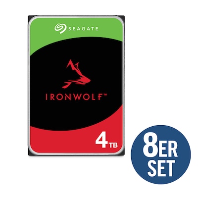 Seagate 8er Set IronWolf NAS HDD ST4000VN006 - 4 TB 3,5 Zoll SATA 6 Gbit/s CMR