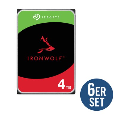 Seagate 6er Set IronWolf NAS HDD ST4000VN006 - 4 TB 3,5 Zoll SATA 6 Gbit/s CMR