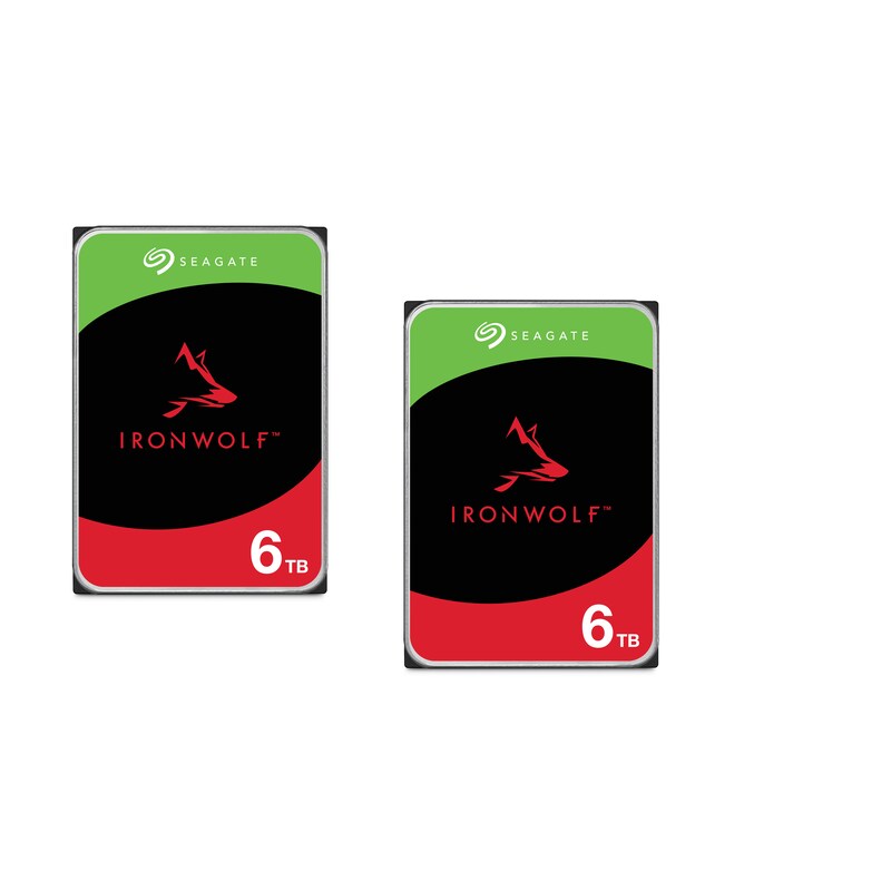 Seagate 2er Set IronWolf NAS HDD ST6000VN001 - 6 TB 3,5 Zoll SATA 6 Gbit/s CMR