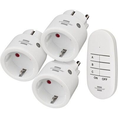 mit Integrierter günstig Kaufen-Brennenstuhl Comfort-Line Funkschalt-Set 3x IP20 Indoor Steckdosen weiß. Brennenstuhl Comfort-Line Funkschalt-Set 3x IP20 Indoor Steckdosen weiß <![CDATA[• 3-er Funksteckdosen Set zum komfortablen Ein- und Ausschalten • mit integrierter Kind