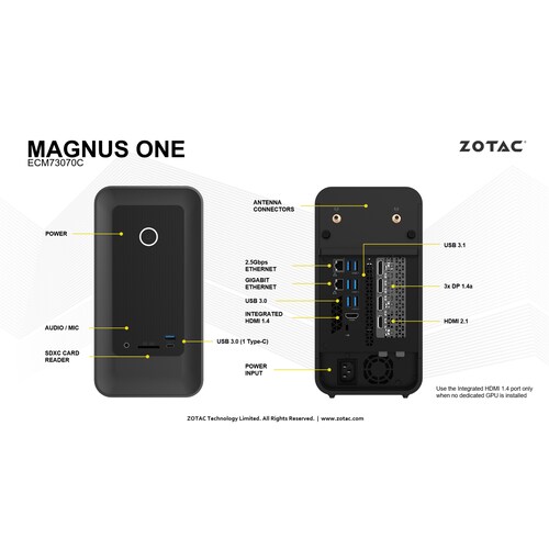 ZOTAC MAGNUS One ECM73070C i7-10700 0GB/0GB RTX3070 nOS