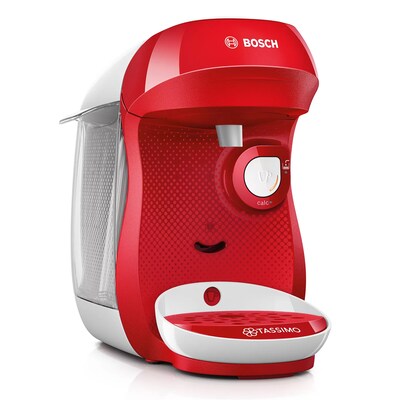 Trio/Multi günstig Kaufen-Bosch TAS1006 TASSIMO HAPPY Multi-Getränke-Automat weiß/rot. Bosch TAS1006 TASSIMO HAPPY Multi-Getränke-Automat weiß/rot <![CDATA[• Intuitives LED-Bedienfeld • Große Getränkevielfalt: Über 70 Spezialitäten • Einfachste Geträ