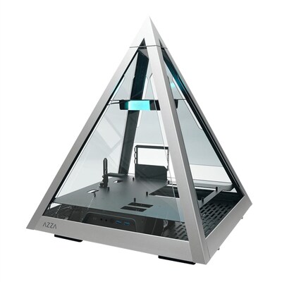 USB Y günstig Kaufen-Azza Pyramid 804L ATX Gaming Tower, RGB Beleuchtung, Glasfenster. Azza Pyramid 804L ATX Gaming Tower, RGB Beleuchtung, Glasfenster <![CDATA[• Einzigartiges Design für Individualisten • Horizontaler Einbau des Mainboards • 2x2,5