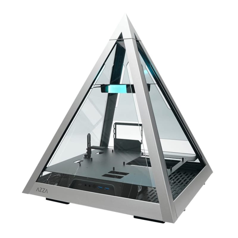 2X Glas günstig Kaufen-Azza Pyramid 804L ATX Gaming Tower, RGB Beleuchtung, Glasfenster. Azza Pyramid 804L ATX Gaming Tower, RGB Beleuchtung, Glasfenster <![CDATA[• Einzigartiges Design für Individualisten • Horizontaler Einbau des Mainboards • 2x2,5