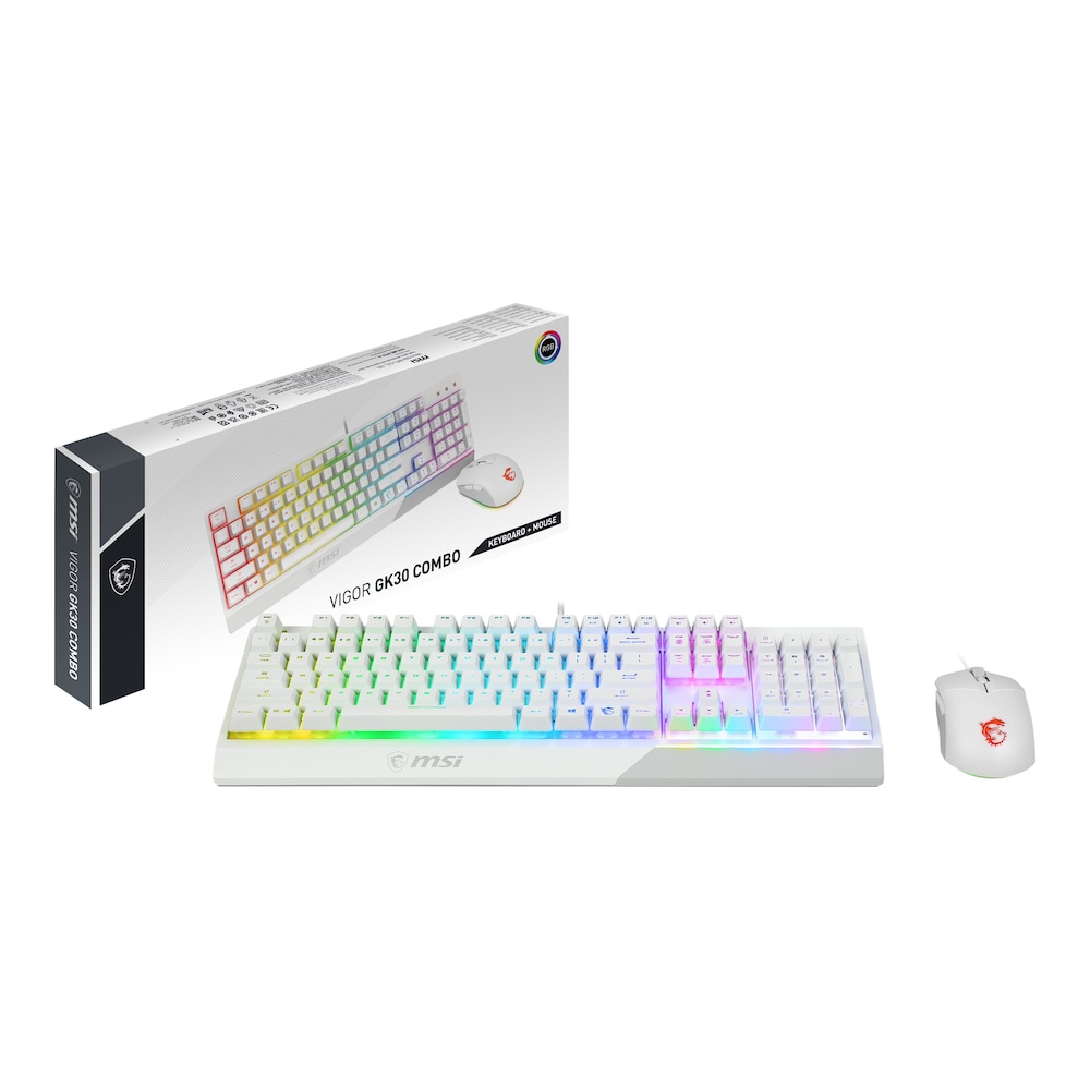 MSI Vigor GK30 Combo Kabelgebundene Maus-Tastaturkombination Weiß
