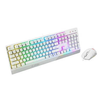 Taste Tastatur günstig Kaufen-MSI Vigor GK30 Combo Kabelgebundene Maus-Tastaturkombination Weiß. MSI Vigor GK30 Combo Kabelgebundene Maus-Tastaturkombination Weiß <![CDATA[• Kabelgebunden (USB) • Tastatur-Layout: deutsch, Tastatur-Nummernblock integriert • 6 Maustasten