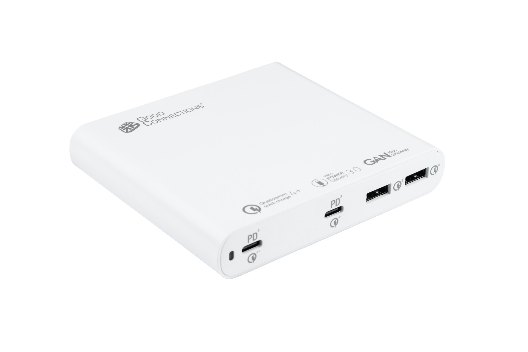 GC USB-Desktop-Schnellladestation 120W GaN-Technologie 4-Port USB-C/A PD wei&szlig;