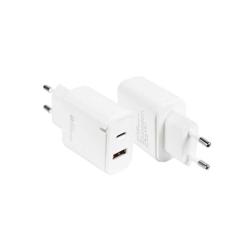 Good Connection USB-Schnellladegerät 20W 2-Port USB-C/A PD weiß