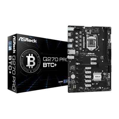 ASRock Q270 PRO BTC+ ATX Mining Mainboard Sockel 1151 12x PCIe 3.0 x1