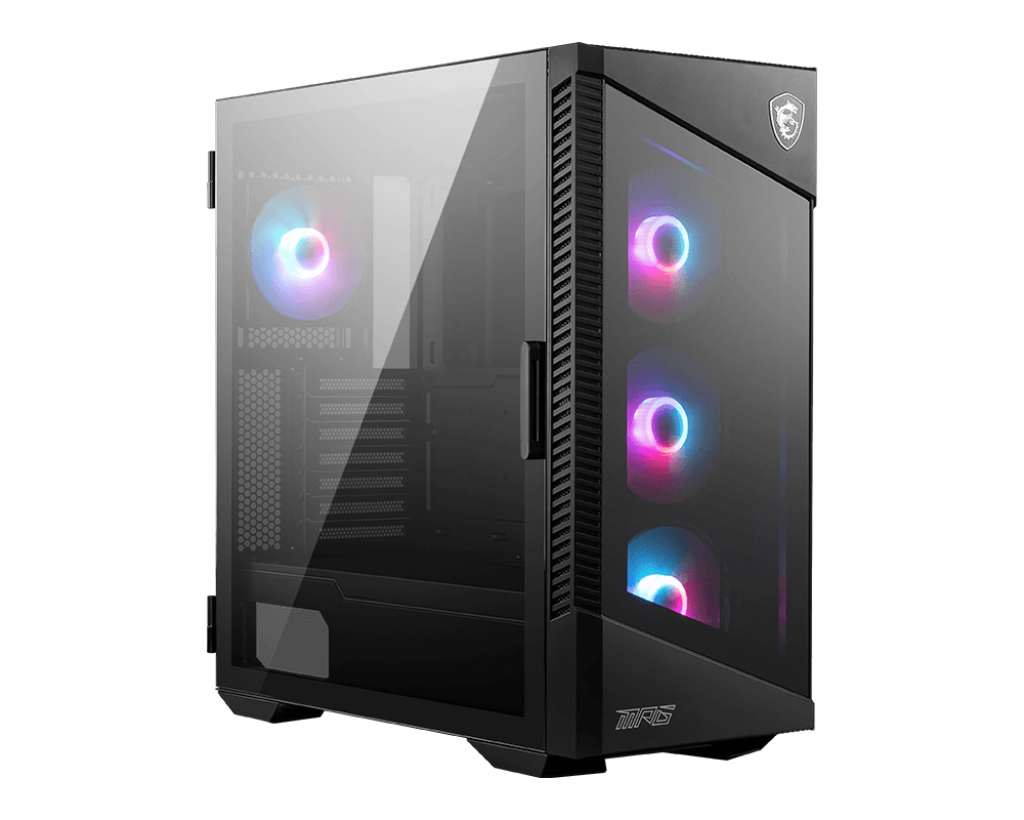 MSI MPG Velox 100R MIDI Tower Gaming Gehäuse, Echtglas Seitenfenster RGB Schwarz