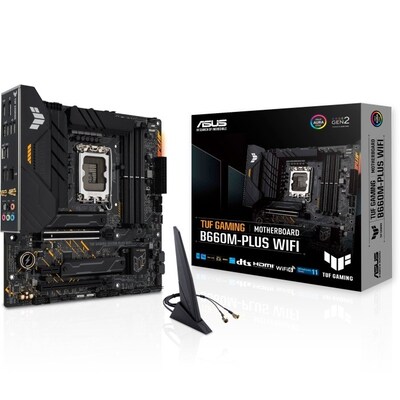 cke Typ günstig Kaufen-ASUS TUF Gaming B660M-Plus WIFI mATX Mainboard 1700 DP/HDMI/M.2/Typ C. ASUS TUF Gaming B660M-Plus WIFI mATX Mainboard 1700 DP/HDMI/M.2/Typ C <![CDATA[• mATX Mainboard mit Sockel Intel 1700 für Intel Core 11. Generation-CPU • Intel B660-Chipsatz, Graf