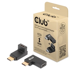 Club 3D USB-Typ-C Gen2 gewinkelte Adapter 2 Stk. bis zu 4K120Hz St./B.