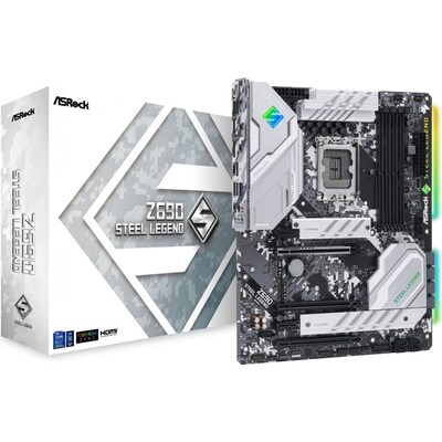 ASRock Z690 Steel Legend ATX Mainboard Sockel 1700 RGB/GL/M.2/HDMI/DVI/USB3.2