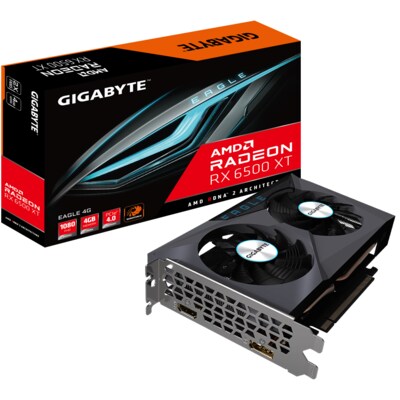 Big K günstig Kaufen-GIGABYTE AMD Radeon RX 6500 XT Eagle 4G 4GB GDDR6 Grafikkarte HDMI/DP. GIGABYTE AMD Radeon RX 6500 XT Eagle 4G 4GB GDDR6 Grafikkarte HDMI/DP <![CDATA[• AMD Radeon RX 6500XT (Big-Navi), RNDA 2. werksseitig übertaktet • 4GB GDDR6-RAM (64bit-Speicherint