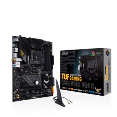 B550 GAMING günstig Kaufen-ASUS TUF Gaming B550-Plus WiFi II ATX Mainboard AM4 M.2/USB3.2/HDMI/DP/WLAN/BT. ASUS TUF Gaming B550-Plus WiFi II ATX Mainboard AM4 M.2/USB3.2/HDMI/DP/WLAN/BT <![CDATA[• ATX Mainboard mit Sockel AMD AM4 für AMD Ryzen 5-CPU • AMD B550-Chipsatz, Radeon