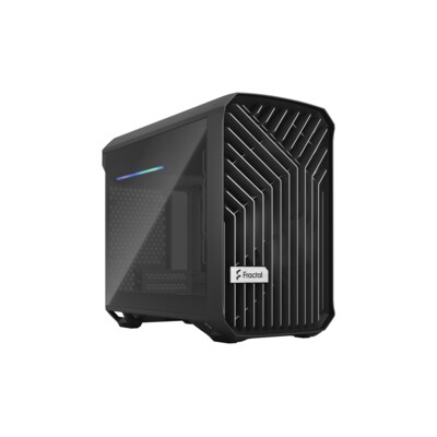 of a günstig Kaufen-Fractal Design Torrent Nano Black TG Dark Tint Mini ITX Tower Gaming Gehäuse. Fractal Design Torrent Nano Black TG Dark Tint Mini ITX Tower Gaming Gehäuse <![CDATA[• Offene Front im Lamellen-Design sorgt für einen maximalen Airflow • Der Au