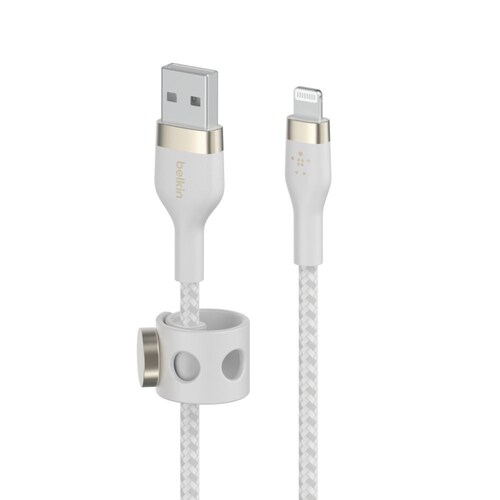 Belkin Pro Flex Lightning/ USB-A Kabel mfi zertifiziert 1m weiß