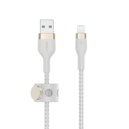 Belkin Pro Flex Lightning/ USB-A Kabel mfi zertifiziert 1m weiß