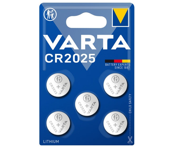 VARTA Professional Electronics Knopfzelle Batterie CR 2025 5er Blister