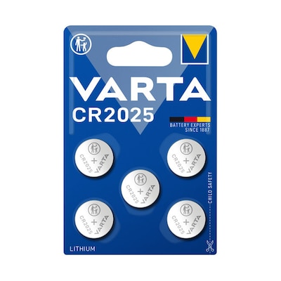 VARTA Professional Electronics Knopfzelle Batterie CR 2025 5er Blister