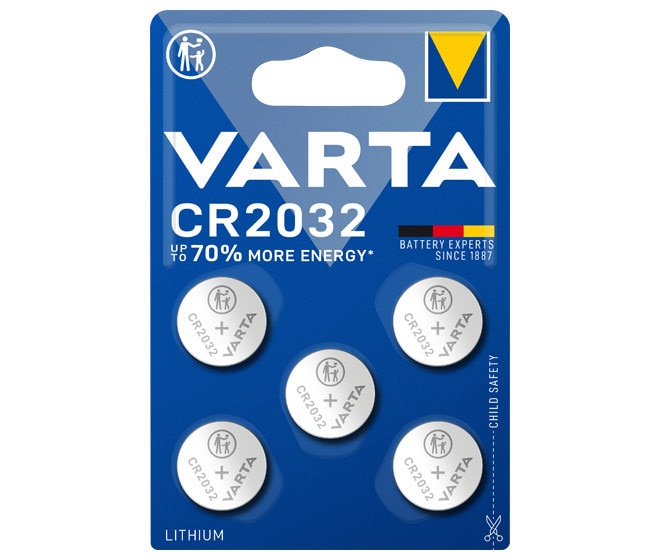 VARTA Professional Electronics Knopfzelle Batterie CR 2032 5er Blister