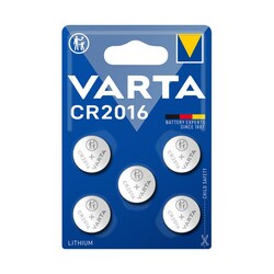 VARTA Professional Electronics Knopfzelle Batterie CR 2016 5er Blister