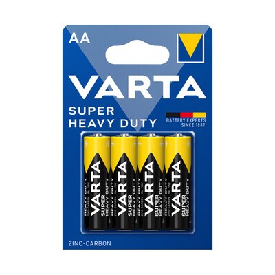 Deko,Super günstig Kaufen-VARTA Super Heavy Duty Batterie Mignon AA R6 4er Blister. VARTA Super Heavy Duty Batterie Mignon AA R6 4er Blister <![CDATA[• VARTA Super Heavy Duty Batterie Mignon Zink Kohle • AA R6 4er Blister]]>. 