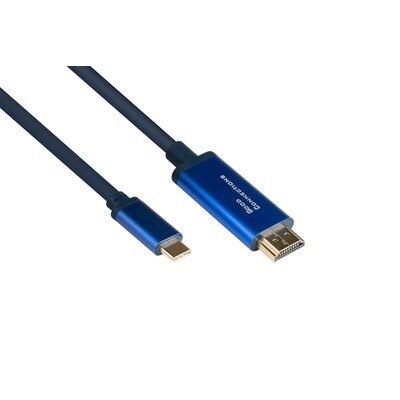 4K Kabel  günstig Kaufen-Good Connections Adapterkabel Smartflex USB-C zu HDMI 2.0b 4K UHD 60Hz 1m blau. Good Connections Adapterkabel Smartflex USB-C zu HDMI 2.0b 4K UHD 60Hz 1m blau <![CDATA[• Adapter-Kabel • Anschlüsse: USB Typ C und HDMI A • Farbe: blau, Länge: 1,0m 