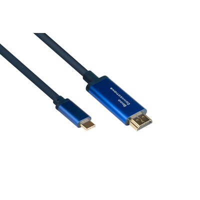HDMI 4K günstig Kaufen-Good Connections Adapterkabel Smartflex USB-C zu HDMI 2.0b 4K UHD 60Hz 1,5m blau. Good Connections Adapterkabel Smartflex USB-C zu HDMI 2.0b 4K UHD 60Hz 1,5m blau <![CDATA[• Adapter-Kabel • Anschlüsse: USB Typ C und HDMI A • Farbe: blau, Länge: 1,
