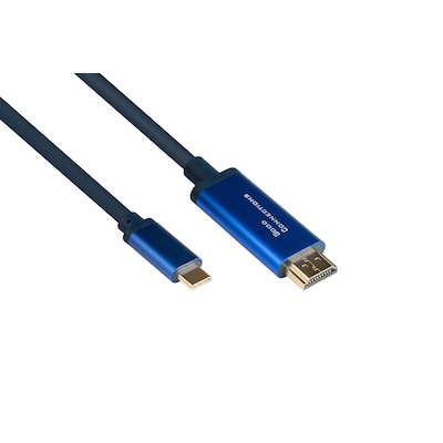 Adapter blau günstig Kaufen-Good Connections Adapterkabel Smartflex USB-C zu HDMI 2.0b 4K UHD 60Hz 1,5m blau. Good Connections Adapterkabel Smartflex USB-C zu HDMI 2.0b 4K UHD 60Hz 1,5m blau <![CDATA[• Adapter-Kabel • Anschlüsse: USB Typ C und HDMI A • Farbe: blau, Länge: 1,