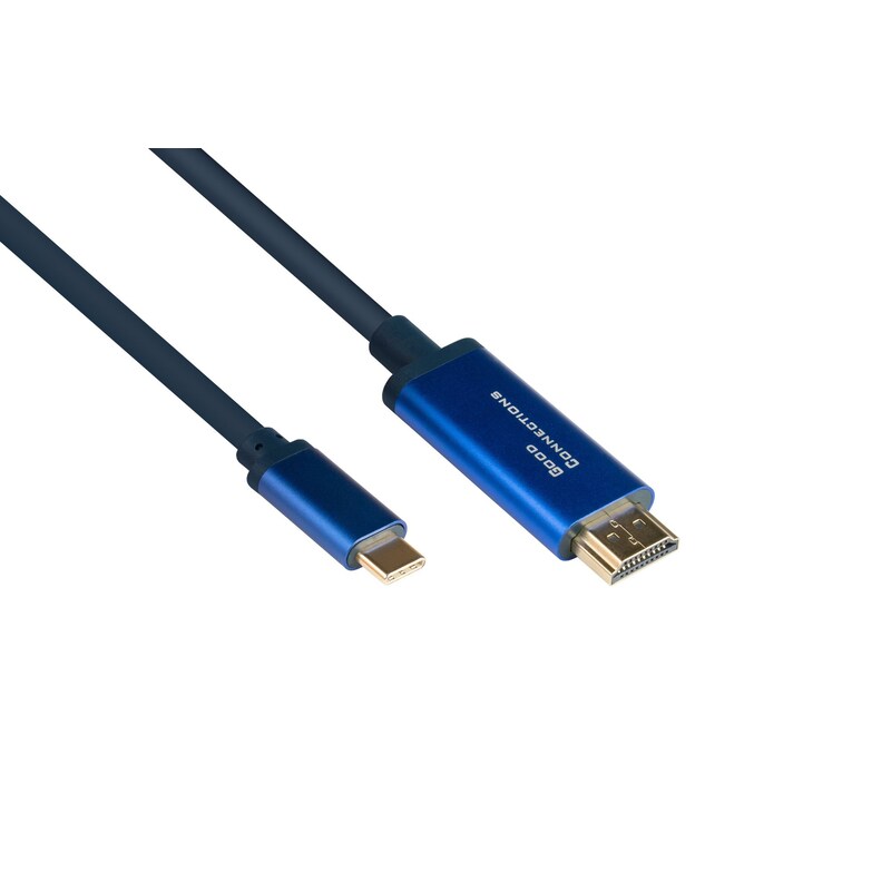 MiniDP/HDMI günstig Kaufen-Good Connections Adapterkabel Smartflex USB-C zu HDMI 2.0b 4K UHD 60Hz 3m blau. Good Connections Adapterkabel Smartflex USB-C zu HDMI 2.0b 4K UHD 60Hz 3m blau <![CDATA[• Adapter-Kabel • Anschlüsse: USB Typ C und HDMI A • Farbe: blau, Länge: 3,0m]]>. 
