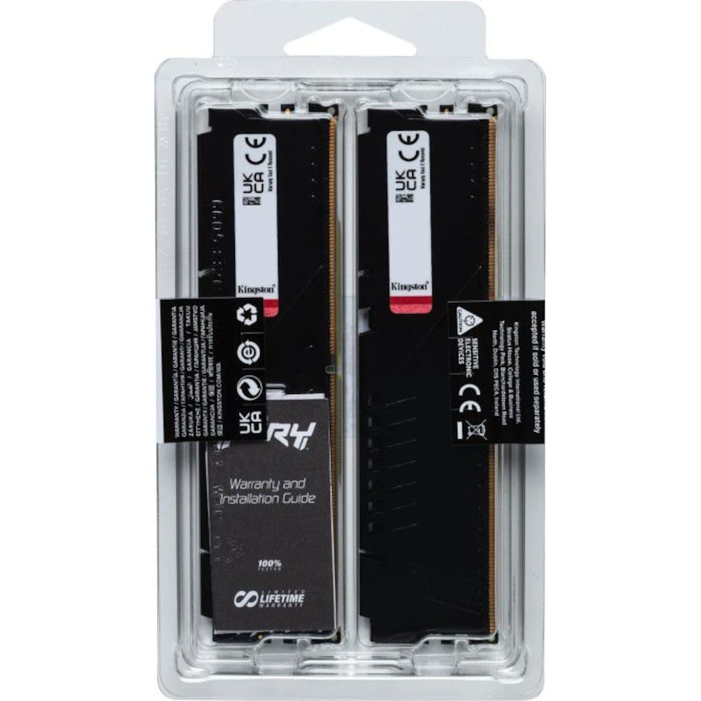 16GB (2x8GB) KINGSTON FURY Beast Black DDR5-4800 CL38 RAM Gaming Arbeitssp. Kit