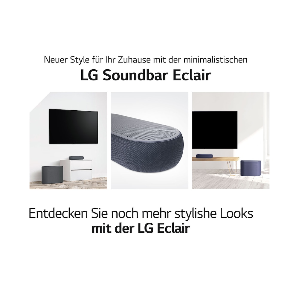 LG DQP5 3.1.2 Dolby Atmos® Design-Soundbar, 320 Watt drahtloser Subwoofer grau