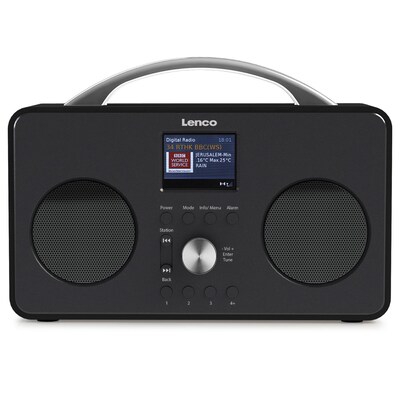 DAB FM günstig Kaufen-Lenco PIR-645BK Stereo Internetradio WLAN mit DAB+, FM; schwarz, Akku. Lenco PIR-645BK Stereo Internetradio WLAN mit DAB+, FM; schwarz, Akku <![CDATA[• DAB+/UKW Boombox mit WLAN + Bluetooth - integrierter Akku, • Empfangsart: DAB+ - UKW - WLAN - Audio