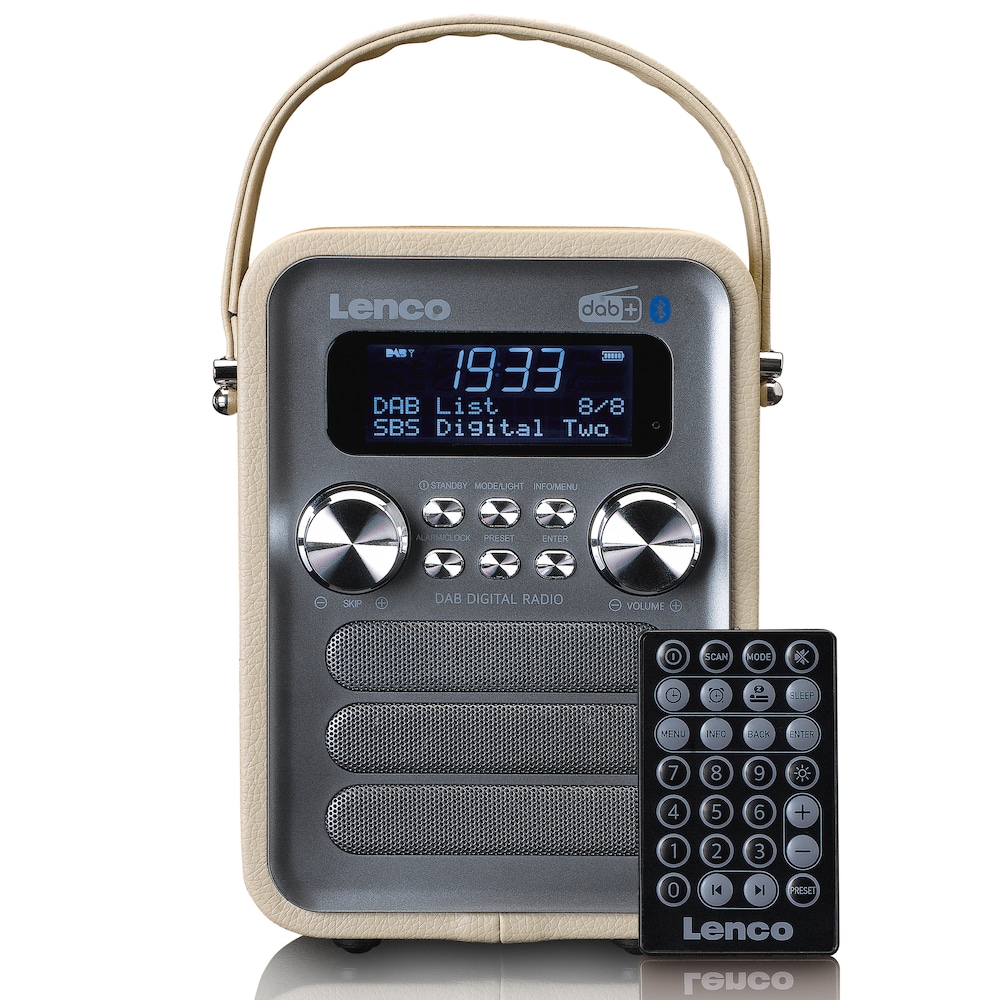Lenco PDR-051TPSI Tragbares DAB+ FM-Radio mit BT, AUX (Taupe)