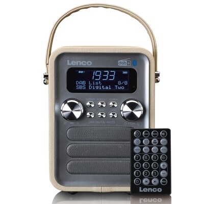 Lenco PDR-051TPSI Tragbares DAB+ FM-Radio mit BT, AUX, Taupe