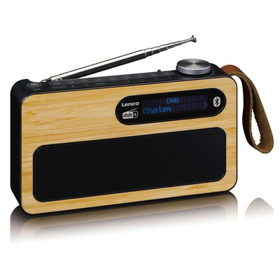 FM UKW günstig Kaufen-Lenco PDR-040 Bamboo Tragbares DAB+ FM-Radio mit BT, Schwarz. Lenco PDR-040 Bamboo Tragbares DAB+ FM-Radio mit BT, Schwarz <![CDATA[• DAB+/UKW Radio + Bluetooth - integrierter Akku, • Empfangsart: DAB+ - UKW - Audio-Eingang • Wiedergabe von: Bluetoo