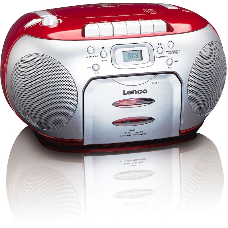Lenco SCD-420RD CD-Radio mit Kassette, Rot