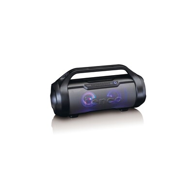 mit Integrierter günstig Kaufen-Lenco SPR-070BK Boombox mit PLL FM-Radio, Bluetooth, USB, SD, Licht. Lenco SPR-070BK Boombox mit PLL FM-Radio, Bluetooth, USB, SD, Licht <![CDATA[• UKW Boombox + Bluetooth - integrierter Akku • Empfangsart: UKW - Audio-Eingang - MP3-Wiedergabe • Wie