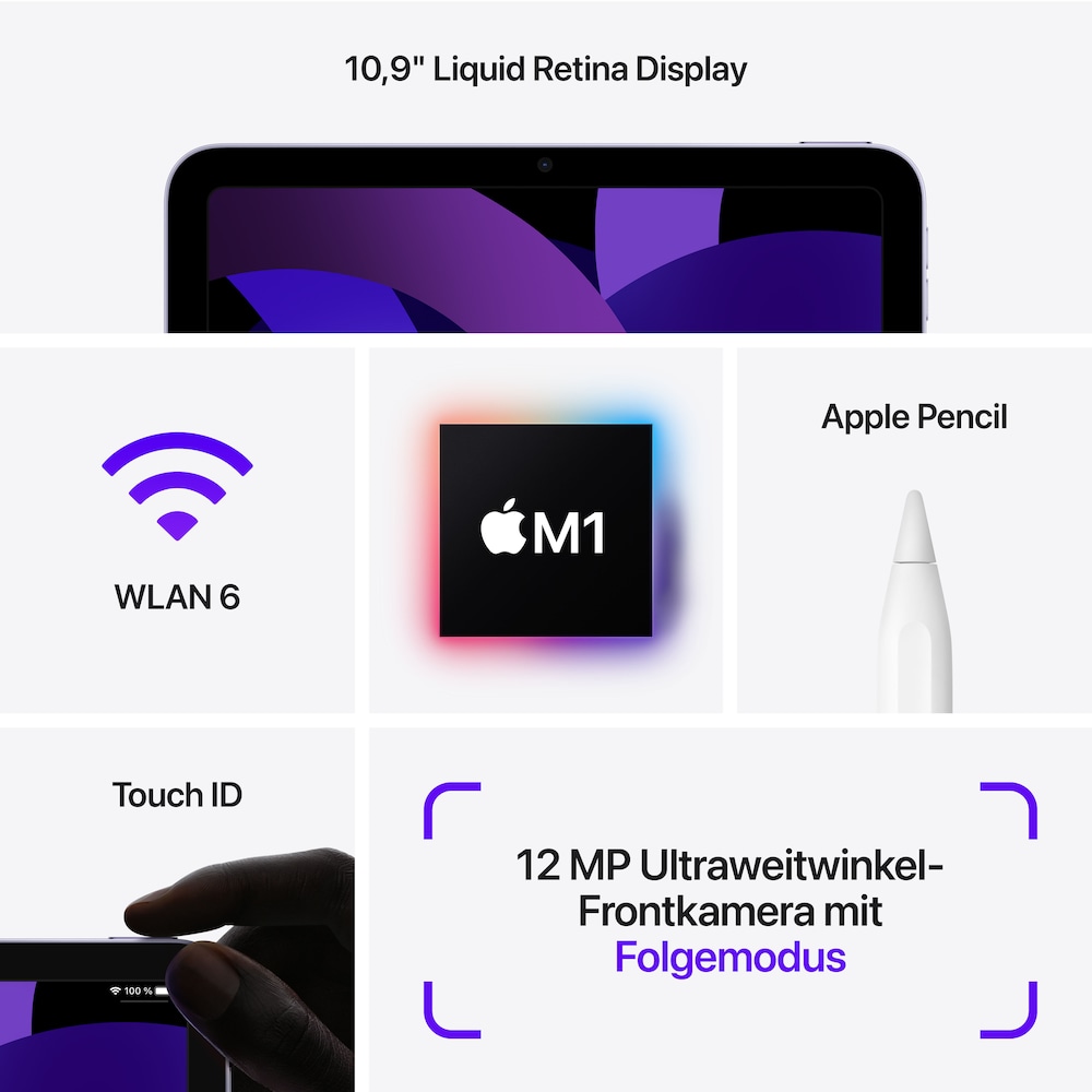 Apple iPad Air 10,9" 2022 Wi-Fi 64 GB Violett MME23FD/A