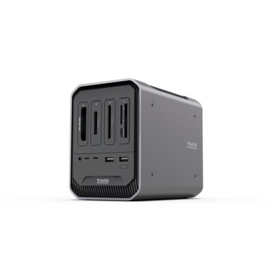 mit Speicher günstig Kaufen-SanDisk® PROFESSIONAL PRO-DOCK 4 Dockingstation mit 4 Einschüben. SanDisk® PROFESSIONAL PRO-DOCK 4 Dockingstation mit 4 Einschüben <![CDATA[• USB-C 4-Bay Speicher Docking Station • 2x Thunderbolt™ 3 Anschlüsse • 1 x DisplayPor