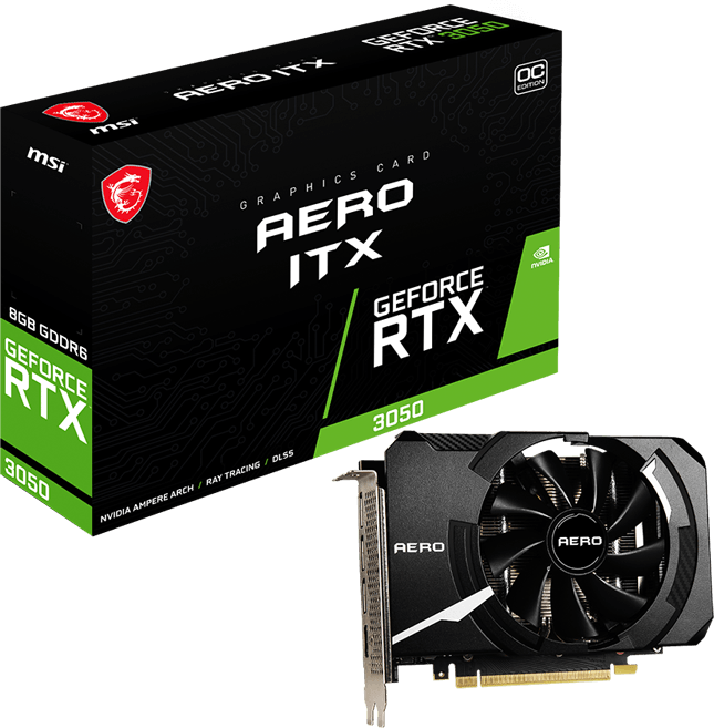 MSI GeForce RTX 3050 AERO ITX OC 8GB GDDR6 Grafikkarte 3xDP/HDMI