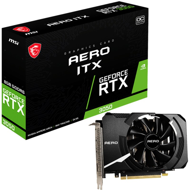 MSI GeForce RTX 3050 AERO ITX OC 8GB GDDR6 Grafikkarte 3xDP/HDMI