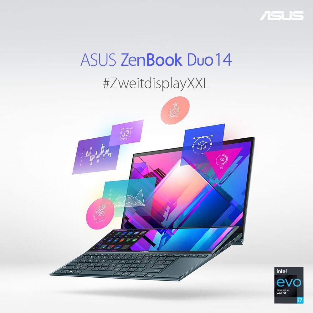 ASUS ZenBook Duo 14" FHD i7-1165G7 16GB/512GB SSD MX450 Win10 + Microsoft 365